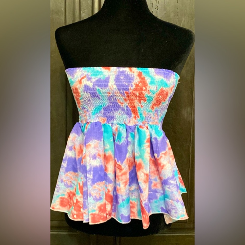 Shein purple blue & pink tube top - Size Medium NWNT with Bag